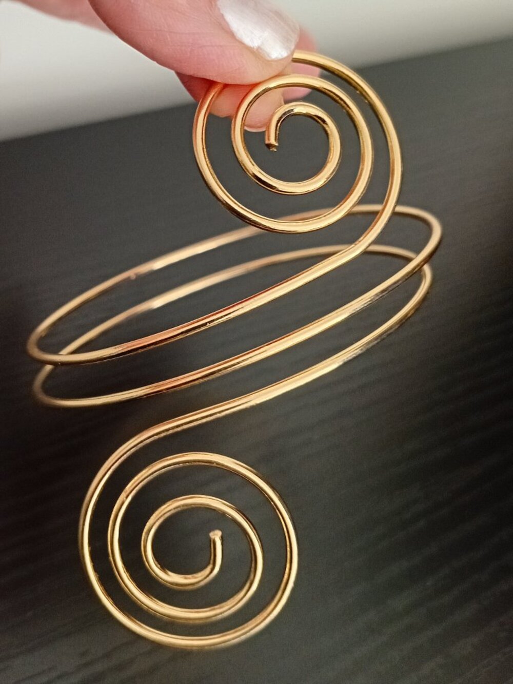 Gold Arm Bracelet Swirl Design  New